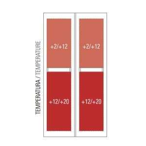 Vinoteca premium doble temperatura de refrigeración ventilada para 256 botellas - rejillas de acero a ''Z'' - Imagen 11