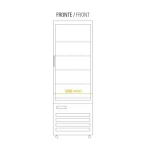 Vitrina expositiva negra no frost con 4 lados de vidrio y 5 estantes temp. de 0°C a +10°C - capacidad 452 lt - Imagen 2