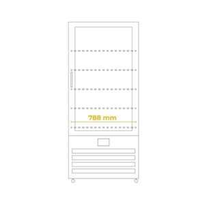 Vitrina expositiva silver no frost con 4 lados de vidrio y 5 estantes temp. de 0°C a +10°C - capacidad 624 lt - Imagen 2