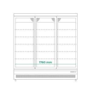 Refrigerador mural ventilado L 188 cm con puerta batiente y temp. de 0°C a +10°C - serie MR - Imagen 2