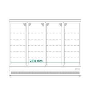 Refrigerador mural negro ventilado L 250 cm con puerta batiente y temp. de 0°C a +10°C - serie MR - Imagen 3