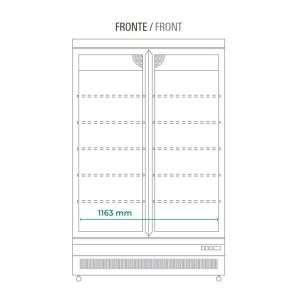 Refrigerador mural negro ventilado L 125 cm con puerta batiente y temp. de 0°C a +10°C - serie MR - Imagen 7