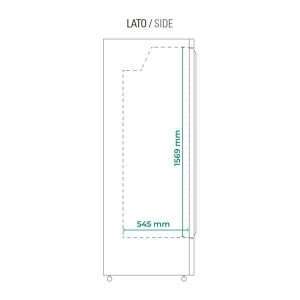 Refrigerador mural negro ventilado L 188 cm con puerta batiente y temp. de 0°C a +10°C - serie MR - Imagen 2
