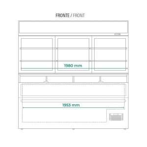 Isla panorámica estática con descongelación automática y temp. de +10°C a -22°C + vitrina congeladora temp. de -18°C a -22°C - Imagen 5