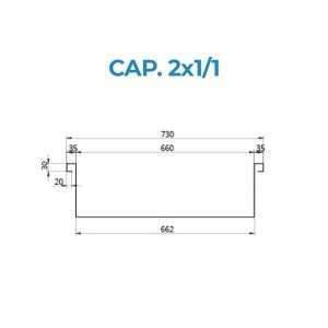 Bandeja calentada baño maría (temp. de +30°C a +90°C) empotrable para 2 recipientes GN 1/1 - Imagen 2