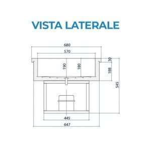 Bandeja refrigerada (temp. de +2°C a +8°C) empotrable para 3 recipientes GN 1/1 de refrigeración estática y grupo incorporado - Imagen 3