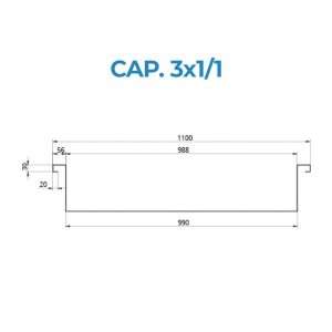 Bandeja calentada baño maría (temp. de +30°C a +90°C) empotrable para 3 recipientes GN 1/1 - Imagen 2