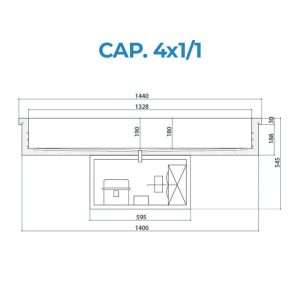 Bandeja refrigerada (temp. de +2°C a +8°C) empotrable para 4 recipientes GN 1/1 de refrigeración estática y grupo incorporado - Imagen 4