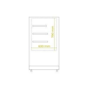 Vitrina expositiva horizontal ventilada temp. de +2°C a +10°C L1200xP740xH1300 mm - línea OMEGA - Imagen 6
