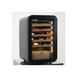 Vinoteca premium black para 36 botellas mono temperatura de refrigeración ventilada - estantes de madera - Imagen 2