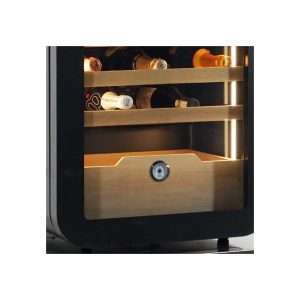 Vinoteca premium black para 36 botellas mono temperatura de refrigeración ventilada - estantes de madera - Imagen 10
