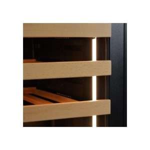 Vinoteca premium black para 36 botellas mono temperatura de refrigeración ventilada - estantes de madera - Imagen 5
