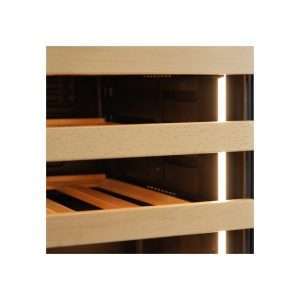 Vinoteca premium white para 36 botellas mono temperatura de refrigeración ventilada - estantes de madera - Imagen 10