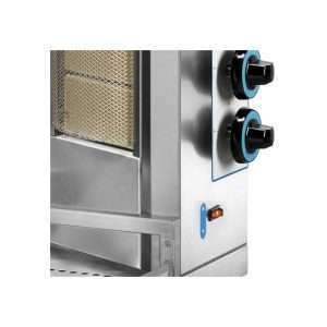 Gyros profesional de gas con 8+8 quemadores L570xP620xH1200 mm - Imagen 4