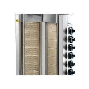 Gyros profesional de gas con 8+8 quemadores L570xP620xH1200 mm - Imagen 7