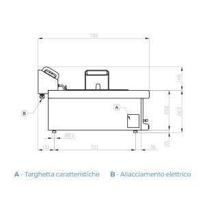 Freidora pastelería eléctrica con n° 1 cuba de 17 lt - cesta de 47x35x8 cm - Imagen 3