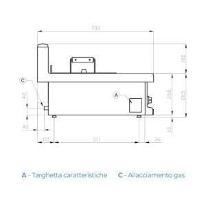 Freidora pastelería de gas con n° 1 cuba de 20 lt - cesta de 47x35x8 cm - Imagen 3