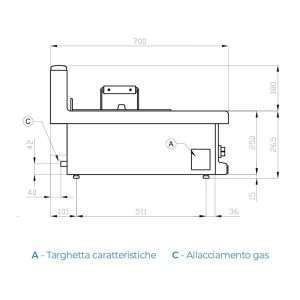 Freidora pastelería de gas con n° 1 cuba de 30 lt - cesta de 67x35x8 cm - Imagen 3
