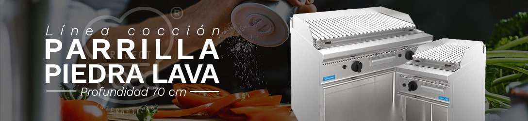 PARRILLA PIEDRA LAVA SOBRE MUEBLE PROFUNDIDAD 70 cm