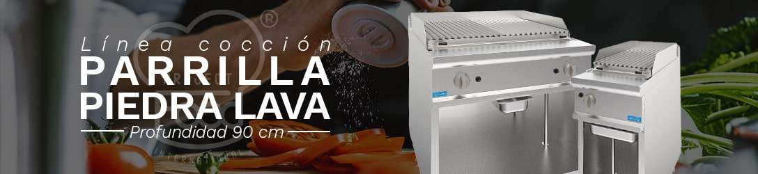 PARRILLA PIEDRA LAVA SOBRE MUEBLE PROFUNDIDAD 90 cm