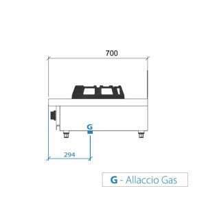 Placa de gas para wok de sobremesa con n° 2 quemadores - longitud 1000 mm - Imagen 5