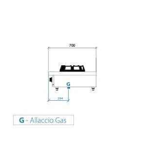 Placa de gas para wok de sobremesa con n° 2 quemadores - longitud 1200 mm - Imagen 6