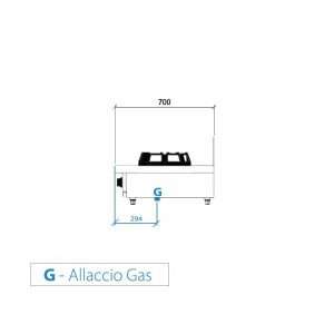 Placa de gas para wok de sobremesa con n° 3 quemadores - longitud 1500 mm - Imagen 5