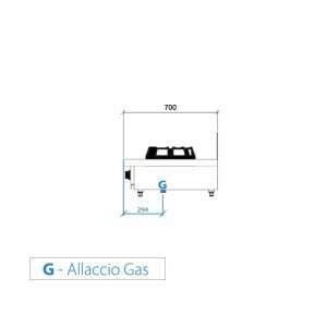 Placa de gas para wok de sobremesa con n° 3 quemadores - longitud 1800 mm - Imagen 5