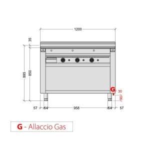 Plancha teppanyaki de AISI 430 de gas sobre mueble con 3 zonas de cocción - longitud 1200 mm - Imagen 3