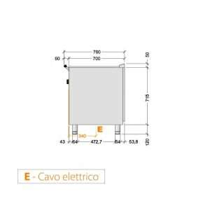 Plancha teppanyaki cromada eléctrica sobre mueble con 3 zonas de cocción - longitud 1400 mm - Imagen 4