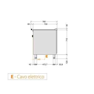 Plancha teppanyaki de AISI 430 eléctrica sobre mueble con 4 zonas de cocción - longitud 1600 mm - Imagen 4