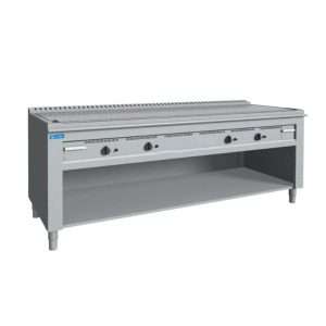 Plancha teppanyaki de AISI 430 de gas sobre mueble con 4 zonas de cocción - longitud 1600 mm