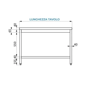 Mesa abierta de acero inoxidable con lavabo a la derecha sin estante sin peto trasero L1600xP700xH850 mm - línea basic - Imagen 7