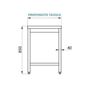 Mesa abierta de acero inoxidable con lavabo a la derecha sin estante sin peto trasero L1600xP700xH850 mm - línea basic - Imagen 6
