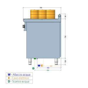 Vaporera eléctrica sobre mueble con cestas capacidad 24 lt - profundidad 700 mm - Imagen 5