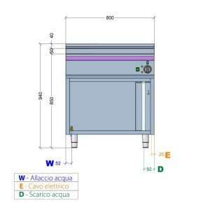 Vaporera eléctrica sobre mueble con cestas capacidad 55 lt - profundidad 700 mm - Imagen 3
