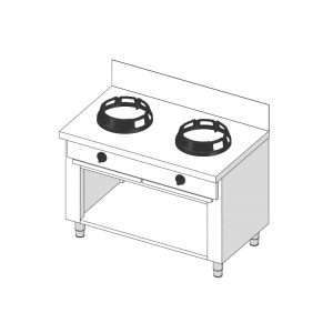 Placa de gas para wok sobre mueble con n° 2 quemadores - longitud 1000 mm - Imagen 5