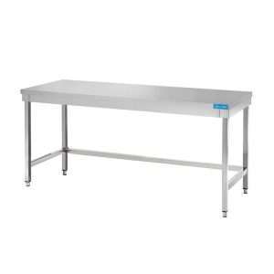 Mesa abierta de acero inoxidable sin estante de fondo sin peto trasero L1500xP800xH850 mm - línea basic - Imagen 2