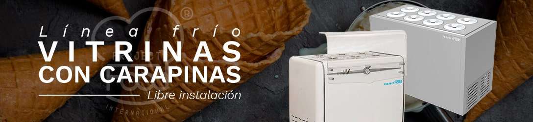VITRINAS PARA HELADERÍA CON CARAPINAS LIBRE INSTALACIÓN
