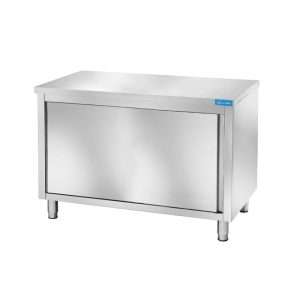 Mesa de acero inoxidable con puertas sin peto trasero L800xP700xH850 mm - línea basic - Imagen 2