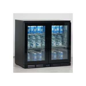 Frigorífico de sobremesa/de barra para bebidas negro con 2 puertas batientes, altura 84 cm - temp. de -2°C a +10°C - Imagen 3