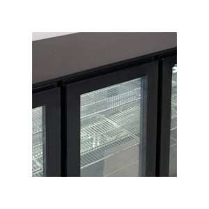 Frigorífico de sobremesa/de barra para bebidas negro con 3 puertas batientes, altura 84 cm - temp. de -2°C a +10°C - Imagen 3