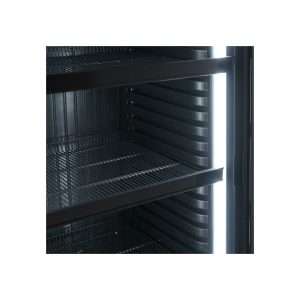 Vitrina refrigerada para bebidas de 390 lt negra con canopy iluminado temperatura de 0°C a +10°C - Imagen 12