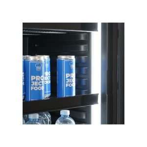 Vitrina refrigerada para bebidas de 390 lt negra con canopy iluminado temperatura de 0°C a +10°C - Imagen 9