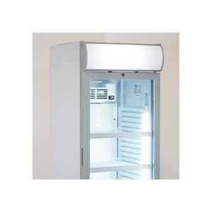 Vitrina refrigerada para bebidas de 450 lt plateada con canopy iluminado temperatura de 0°C a +10°C - Imagen 3