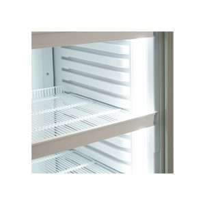 Vitrina refrigerada para bebidas de 450 lt plateada con canopy iluminado temperatura de 0°C a +10°C - Imagen 9