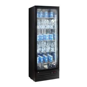 Vitrina refrigerada para bebidas de 300 lt premium negra temperatura de 0°C a +10°C