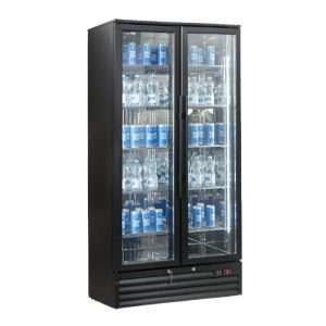 Vitrina refrigerada para bebidas de 477 lt premium negra temperatura de 0°C a +10°C
