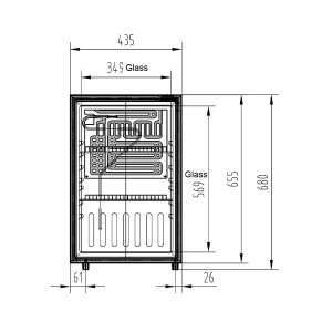 Vitrina refrigerada para bebidas gris de 68 lt - temperatura de 0°C a +7°C - Imagen 2