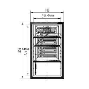 Vitrina refrigerada para bebidas negra de 98 lt - temperatura de 0°C a +7°C - Imagen 2